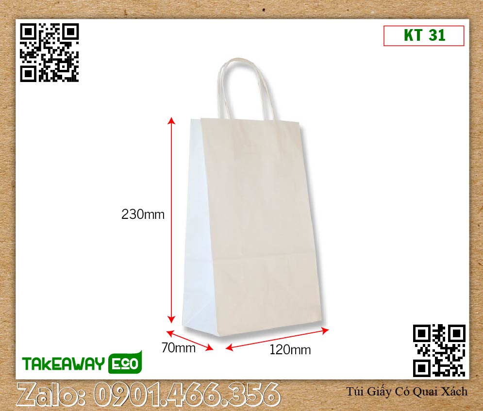 Túi giấy kraft trắng